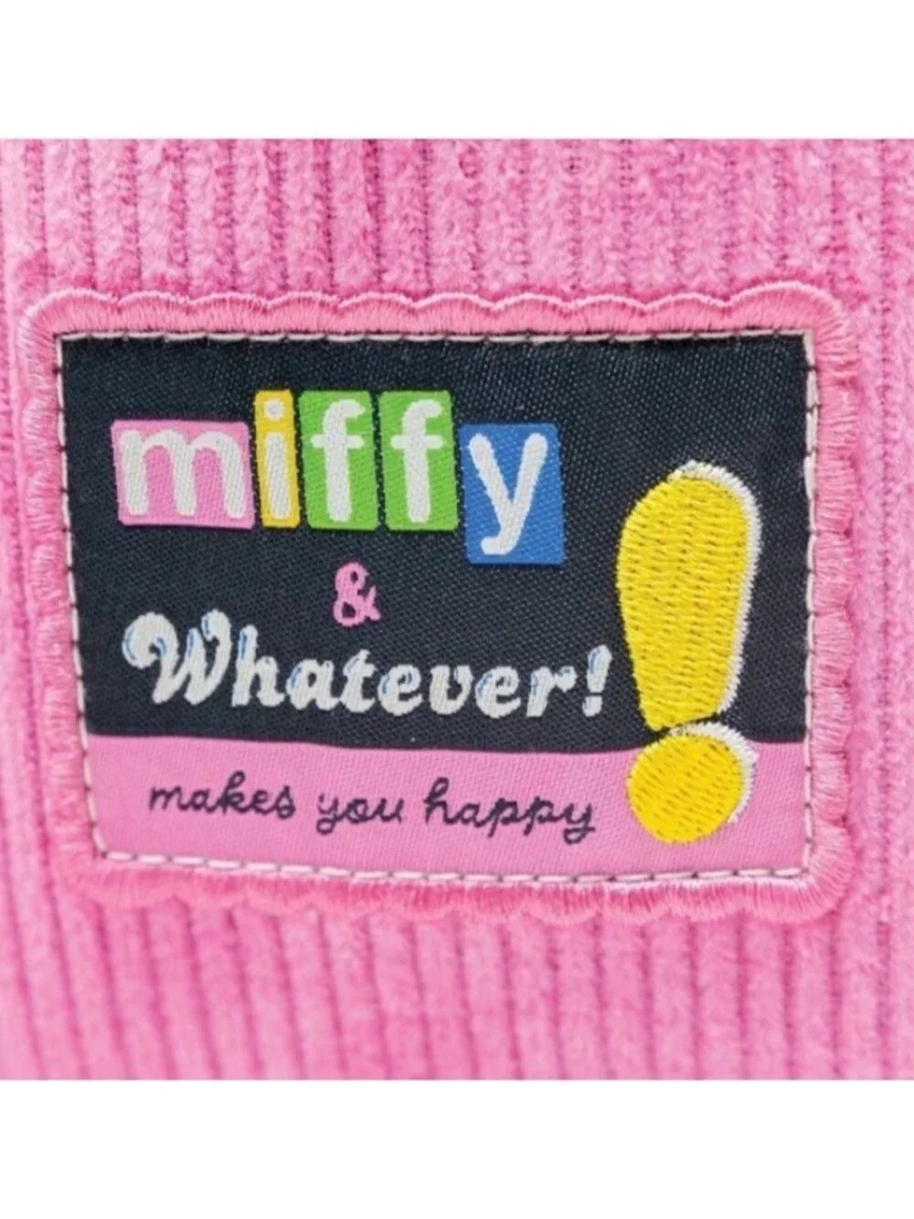 Whatever Makes You Happy Miffy Corduroy & Faux Leather Pin Trading Backpack NWT